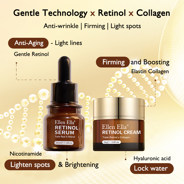 ELLEN ELLA Anti-Aging Triple Retinol Face Cream And Serum